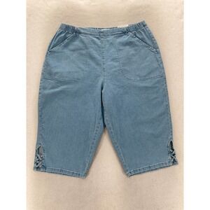 Croft & Barrow Denim Skimmer Shorts Women's 1X Light Blue Stretch Denim Mid Rise